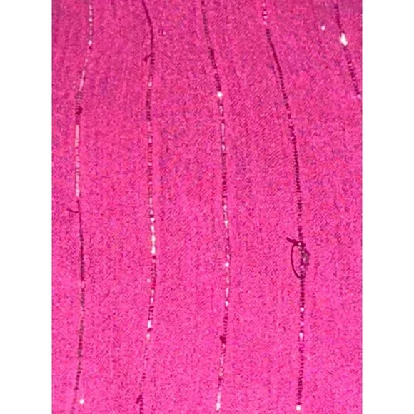 Simply Styled by Sears Sheer XL Fuschia Pink Long Sleeve Blouse Keyhole Neckline - Picture 9 of 10